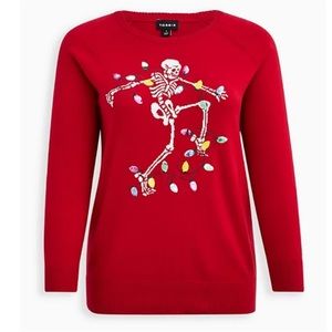 Torrid size 5X pull over sweater crew neck red